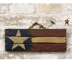Lath Hanging Skinny Flag With Rusty Stars 11.75