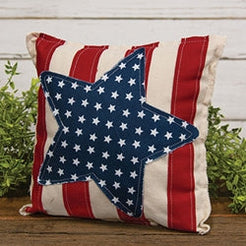 Patriotic Star & Stripes Fabric Pillow