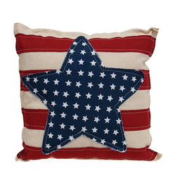 Patriotic Star & Stripes Fabric Pillow